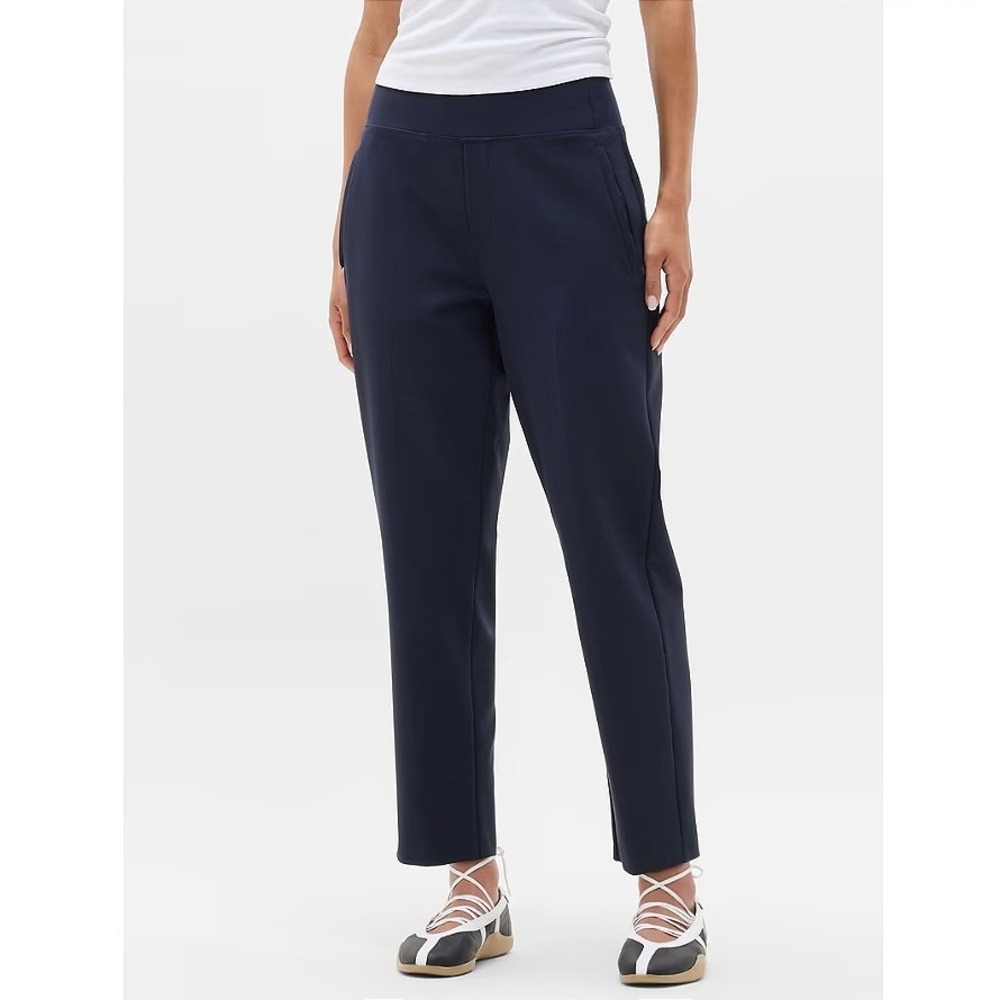 Athleta Women's Endless High Rise Pants Navy Size 6 Athleisure Travel Work EUC